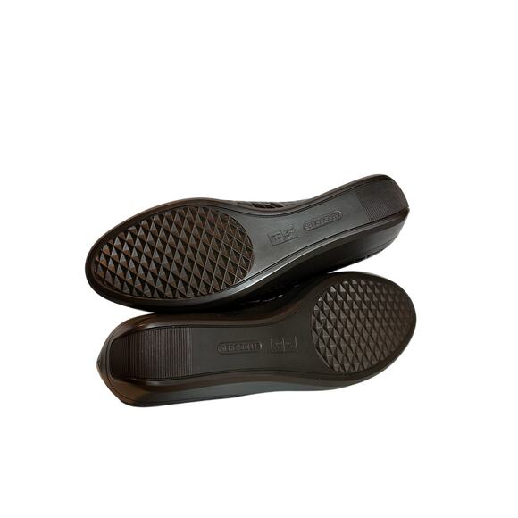 NWOT Aerosoles Size 9.5 Brown Embossed Leather Wedge Loafer Work Closed Toe - Picture 11 of 12